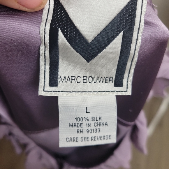 Marc Bouwer Blouse Lavender Silk Large - Picture 11 of 11